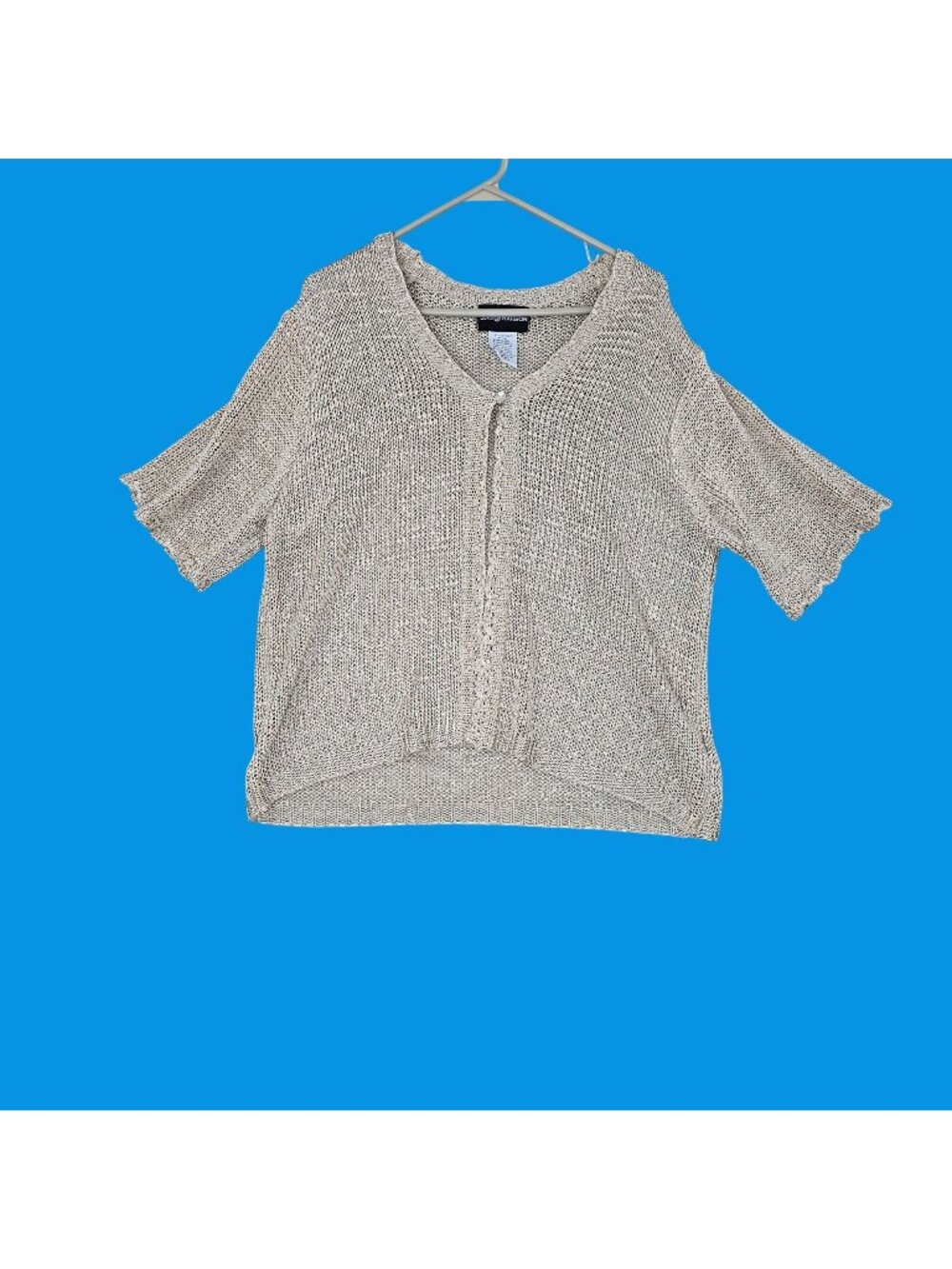 Sag Harbor Womens Extra Large Beige Knit Cardigan Sweater 100% Polyester